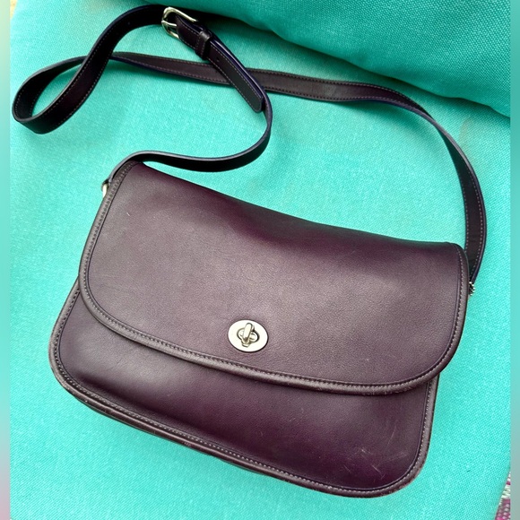 RARE Vintage Coach City Bag #9790 in Eggplant with Nickel Hardware 💜 - Picture 5 of 8